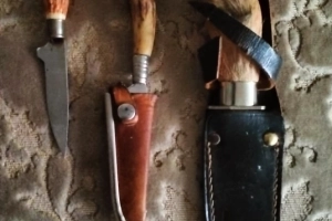 3 noze mysliwskie komplet